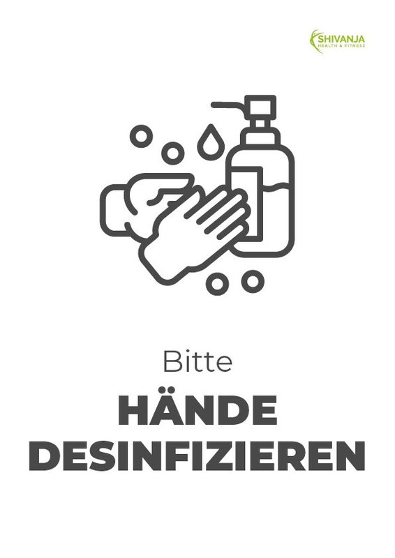 Bitte Hände desinfizieren